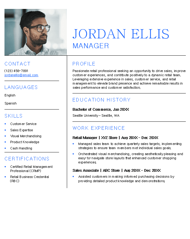 <strong>Combination</strong><br> Retail Resume TemplateFeatured Image