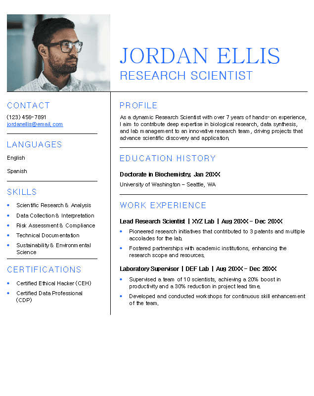 <strong>Combination</strong><br> Science Resume TemplateFeatured Image