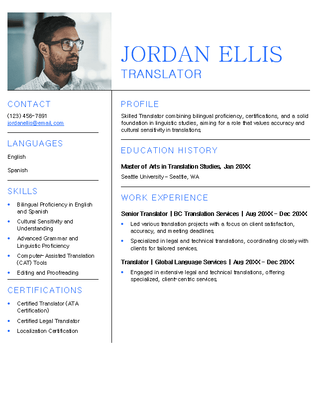 <strong>Combination</strong><br> Translator Resume TemplateFeatured Image