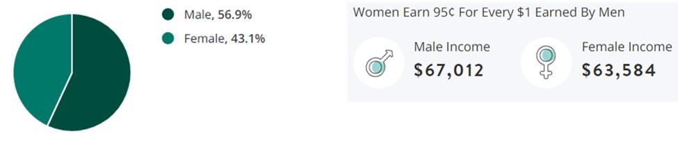 Design Jobs Gender Demographic Chart