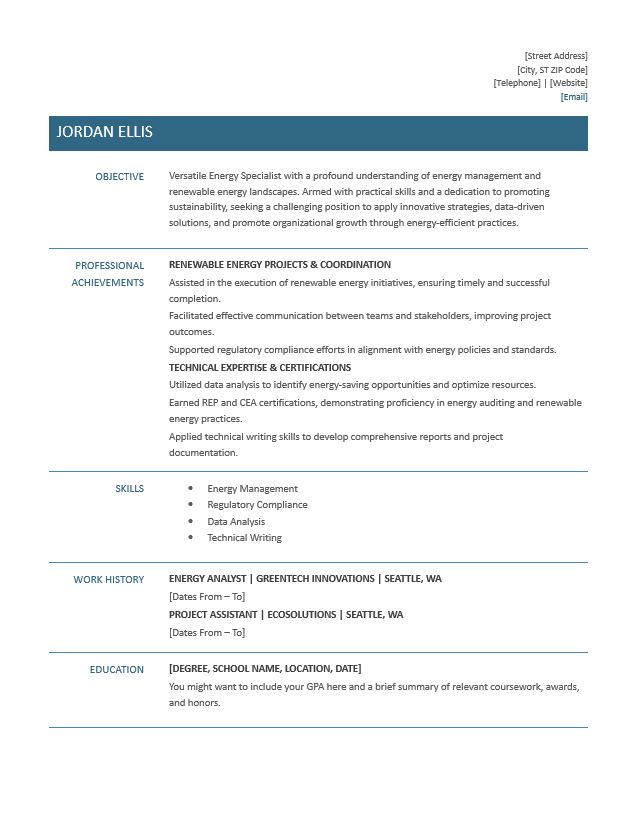 <strong>Functional</strong><br> Energy Resume TemplateFeatured Image