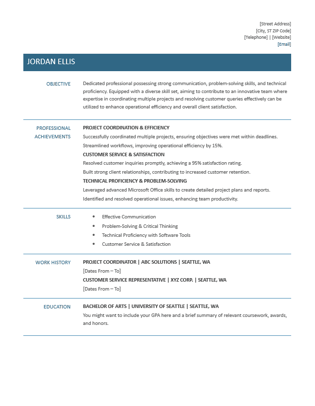 <strong>Functional</strong><br> Miscellaneous Resume TemplateFeatured Image