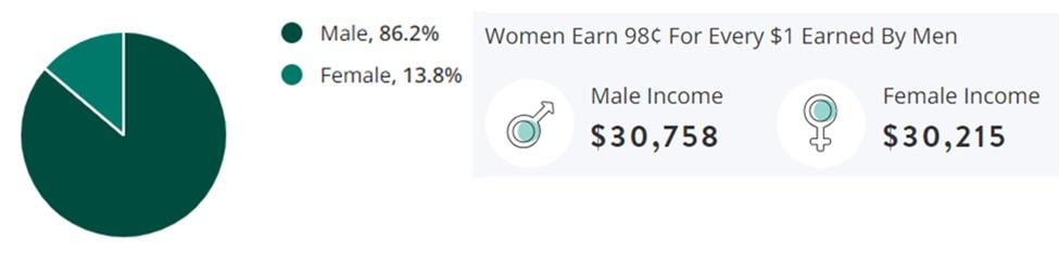 General Labor Jobs Gender Demographic Chart