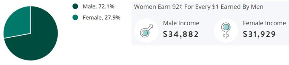 Manufacturing Jobs Gender Demographic Chart