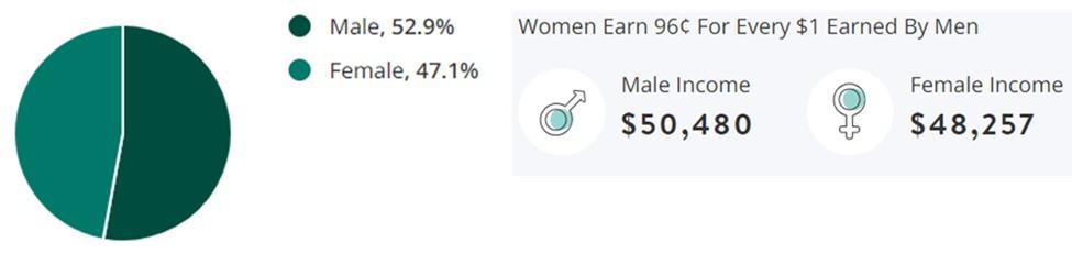 Media Jobs Gender Demographic Chart