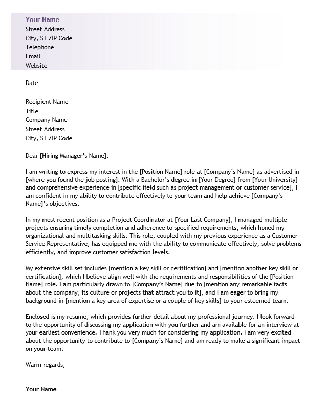 <strong>Cover Letter</strong><br> Miscellaneous TemplateFeatured Image