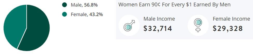 Miscellaneous Jobs Gender Demographic Chart