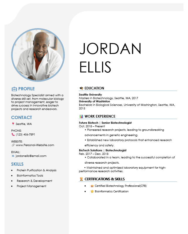 <strong>Modern</strong><br> Biotech Resume TemplateFeatured Image