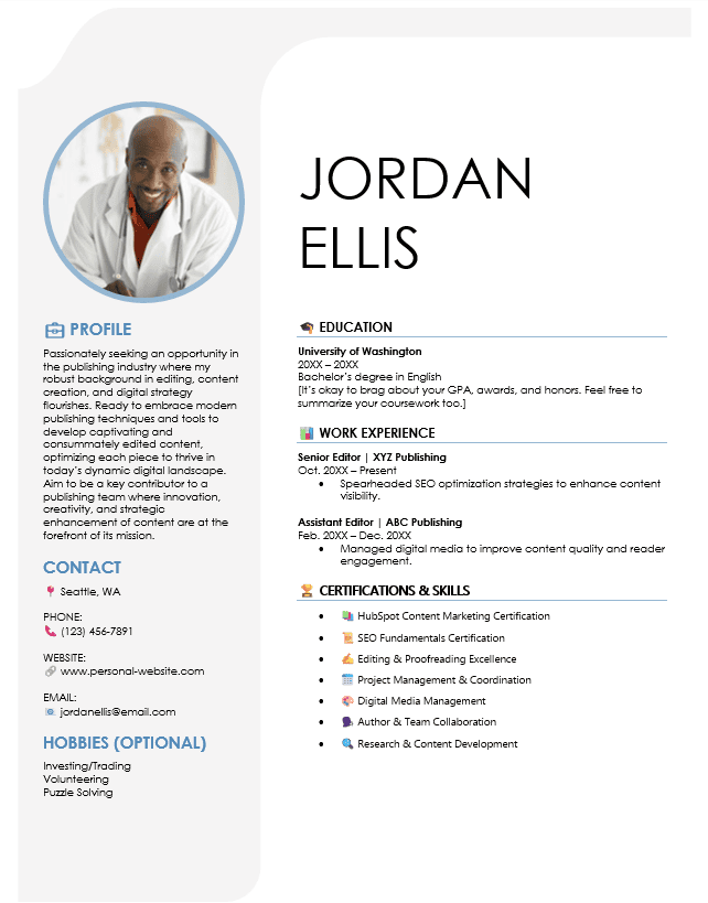 <strong>Modern</strong><br> Publishing Resume TemplateFeatured Image