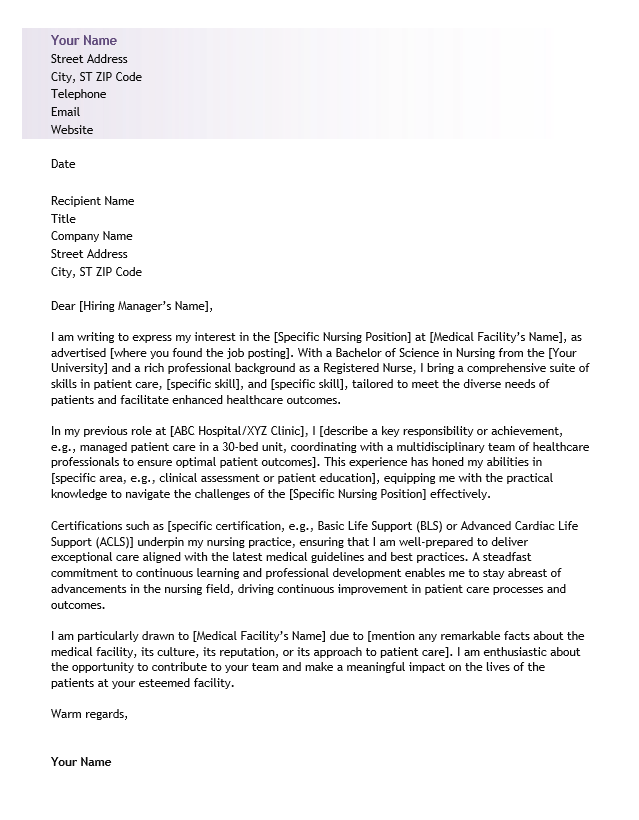 <strong>Cover Letter</strong><br> Nursing TemplateFeatured Image