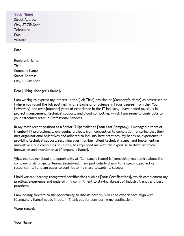 <strong>Cover Letter</strong><br> Professional Services TemplateFeatured Image