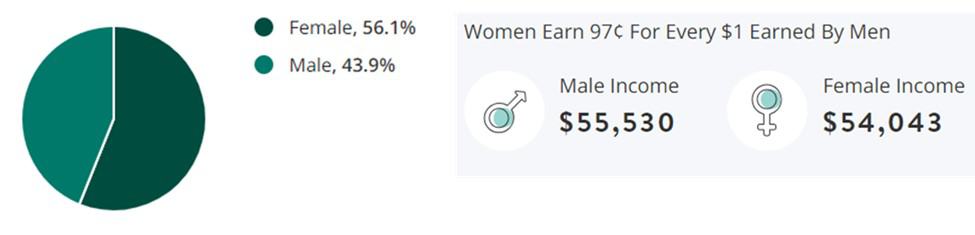 Purchasing-Procurement Jobs Gender Demographic Chart