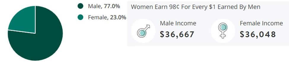 Security Clearance Jobs Gender Demographic Chart