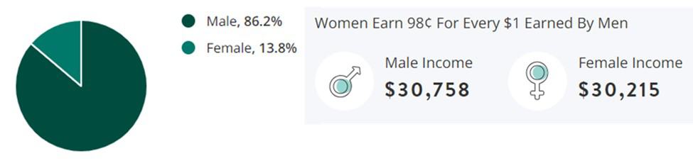 Skilled Labor Jobs Gender Demographic Chart