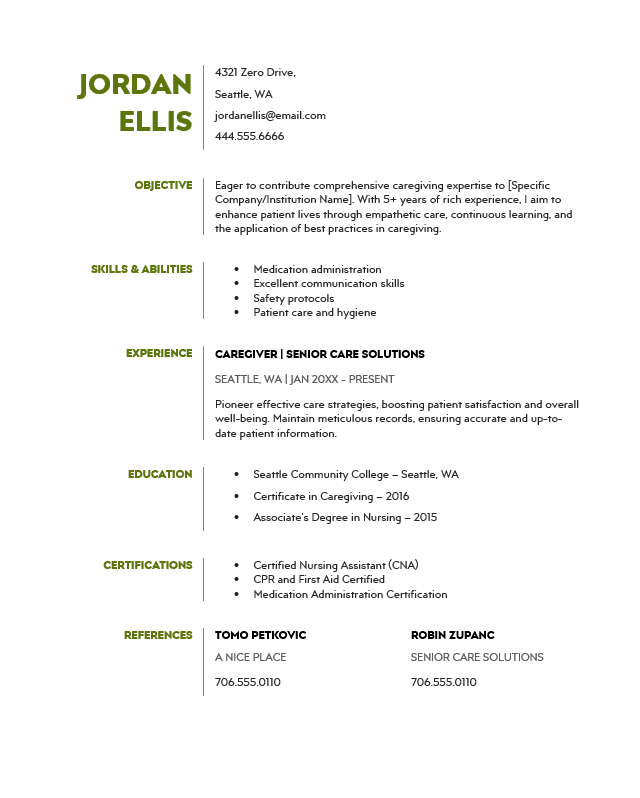<strong>Targeted</strong><br> Caregiving Resume TemplateFeatured Image