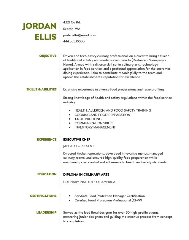 <strong>Targeted</strong><br> Food Service Resume TemplateFeatured Image