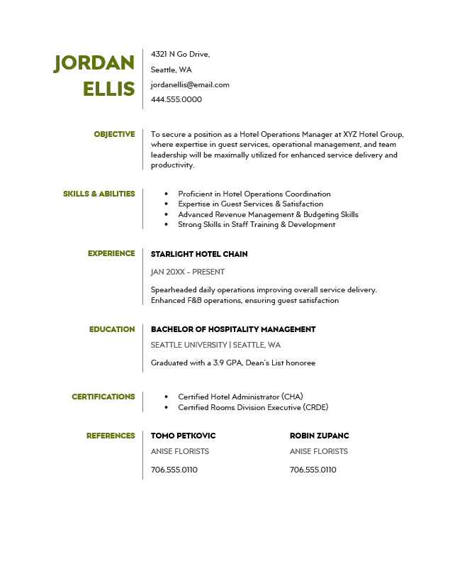 <strong>Targeted</strong><br> Hospitality-Hotel Resume TemplateFeatured Image