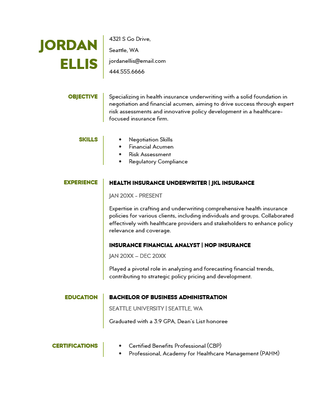 <strong>Targeted</strong><br> Insurance Resume TemplateFeatured Image