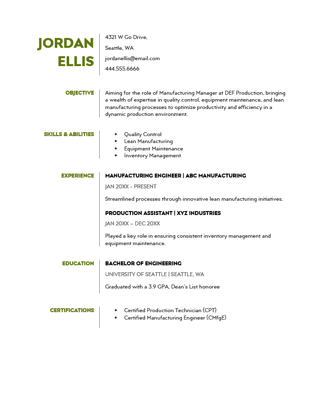 <strong>Targeted</strong><br> Manufacturing Resume TemplateFeatured Image