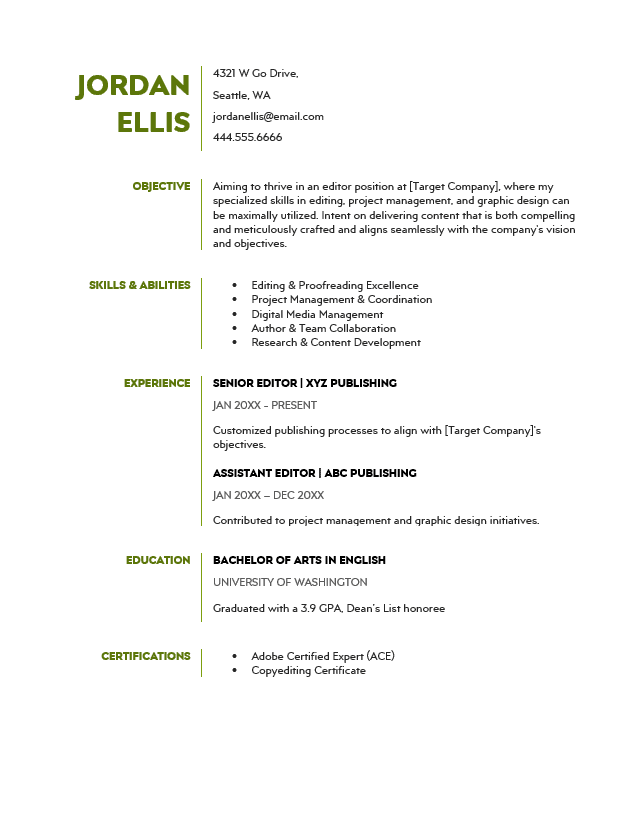 <strong>Targeted</strong><br> Publishing Resume TemplateFeatured Image
