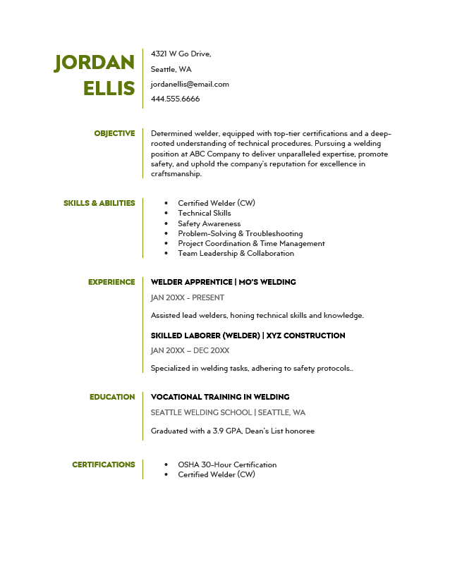 <strong>Targeted</strong><br> Skilled Labor Resume TemplateFeatured Image