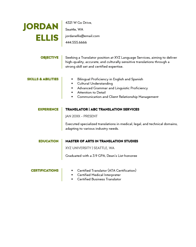 <strong>Targeted</strong><br> Translator Resume TemplateFeatured Image