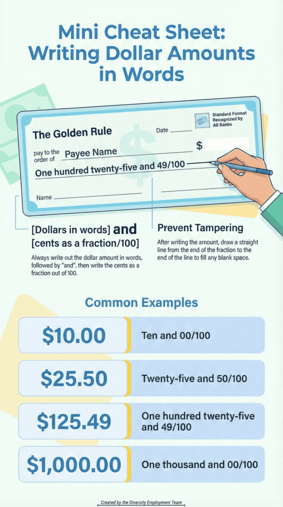 How to Write a Check & How Address an Envelope - Diversity Employment